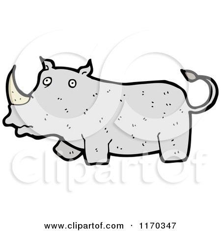 Cartoon of a Rhino - Royalty Free Vector Illustration by lineartestpilot