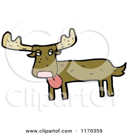 Cartoon of a Moose - Royalty Free Vector Illustration by lineartestpilot