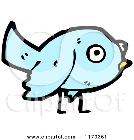 Cartoon of a Bluebird - Royalty Free Vector Illustration by lineartestpilot