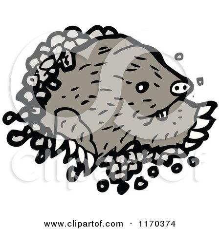 Cartoon of a Digging Mole - Royalty Free Vector Illustration by lineartestpilot