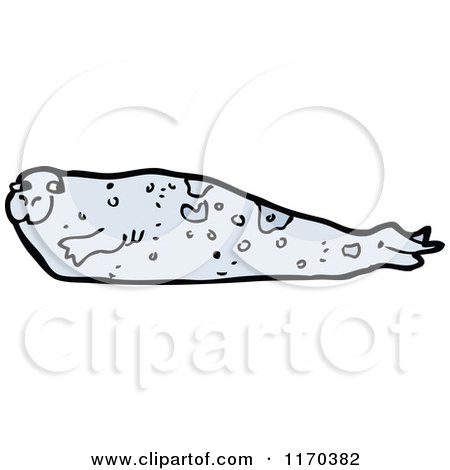 Cartoon of a Seal - Royalty Free Vector Illustration by lineartestpilot