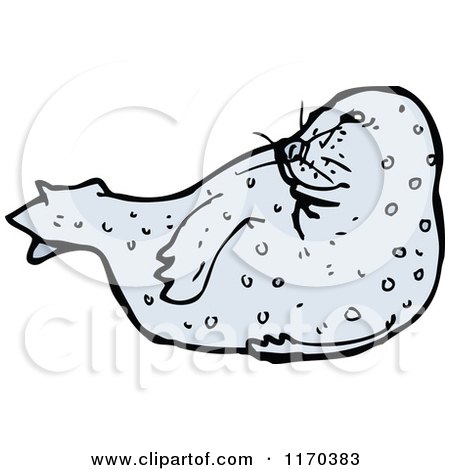 Cartoon of a Seal - Royalty Free Vector Illustration by lineartestpilot