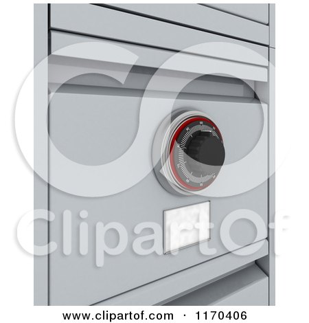 Clipart of a 3d Filing Cabinet Drawer with a Secure Combination Lock - Royalty Free CGI Illustration by KJ Pargeter