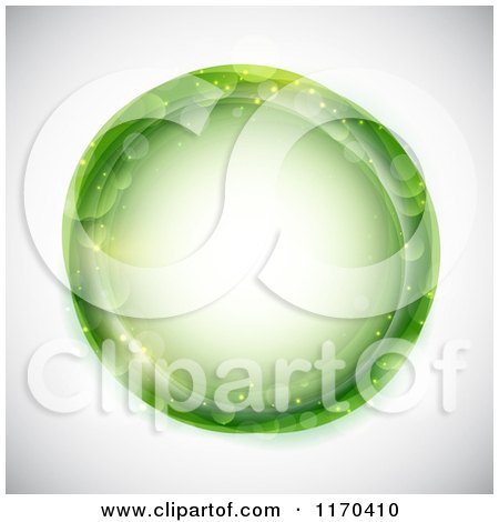 Clipart of a Green Circle of Flares on Gray - Royalty Free Vector Illustration by KJ Pargeter