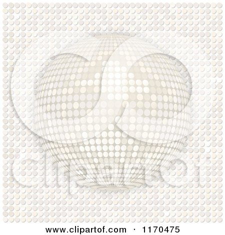 Clipart of a 3d White Disco Ball on Mosaic - Royalty Free Vector Illustration by elaineitalia