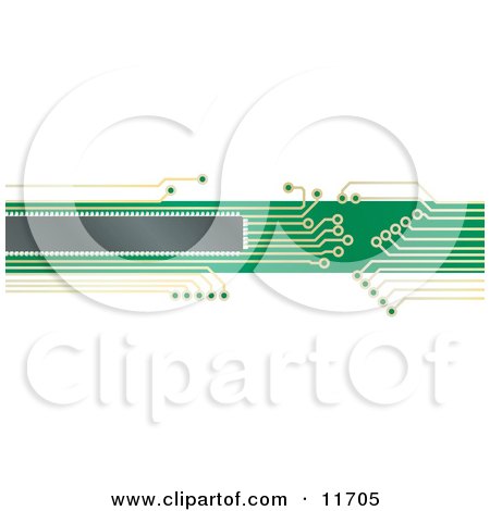 Internet Web Banner of a Green and Yellow Circuit Board Posters, Art Prints
