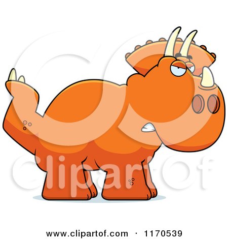Cartoon of a Mad Triceratops Dinosaur - Royalty Free Vector Clipart by Cory Thoman