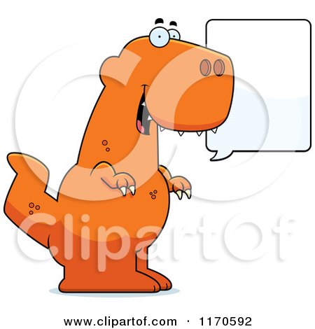 Cartoon of a Talking Tyrannosaurus Rex Dinosaur - Royalty Free Vector Clipart by Cory Thoman