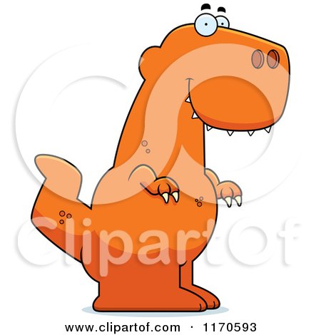 Cartoon of a Happy Tyrannosaurus Rex Dinosaur - Royalty Free Vector Clipart by Cory Thoman
