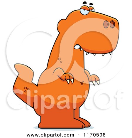 Cartoon of a Mad Tyrannosaurus Rex Dinosaur - Royalty Free Vector Clipart by Cory Thoman