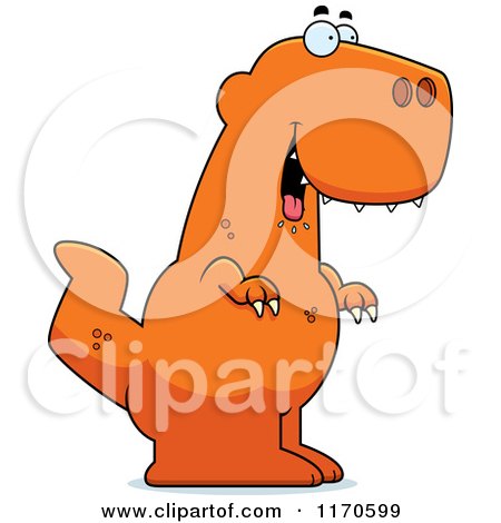 Cartoon of a Hungry Tyrannosaurus Rex Dinosaur - Royalty Free Vector Clipart by Cory Thoman