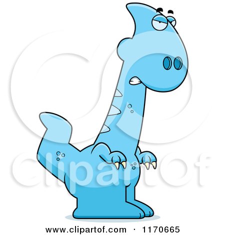 Cartoon of a Mad Parasaurolophus Dinosaur - Royalty Free Vector Clipart by Cory Thoman