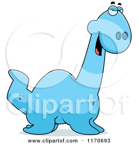 Cartoon of a Sly Plesiosaur Dinosaur - Royalty Free Vector Clipart by Cory Thoman