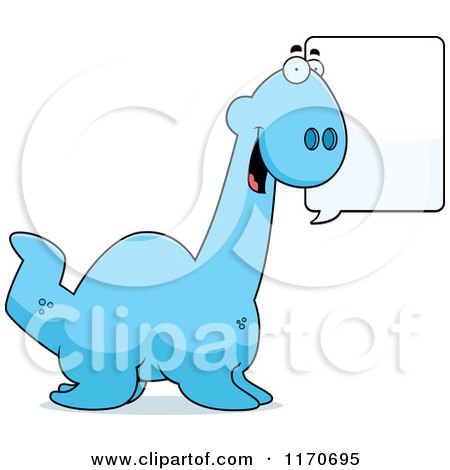 Cartoon of a Happy Talking Plesiosaur Dinosaur - Royalty Free Vector Clipart by Cory Thoman
