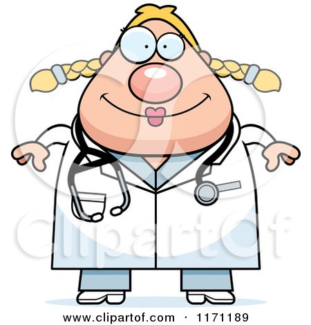 Cartoon of a Happy Female Surgeon Doctor or Veterinarian - Royalty Free Vector Clipart by Cory Thoman