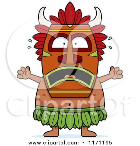 Cartoon of a Frightened Witch Doctor - Royalty Free Vector Clipart by Cory Thoman