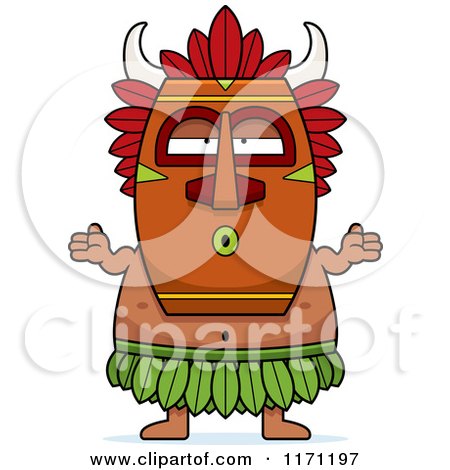 Cartoon of a Shrugging Careless Witch Doctor - Royalty Free Vector Clipart by Cory Thoman