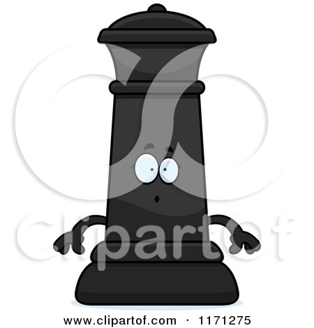 Cartoon of a Surprised Black Chess Queen Mascot - Royalty Free Vector Clipart by Cory Thoman