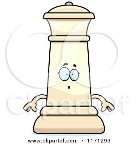 Cartoon of a Surprised White Chess Queen Mascot - Royalty Free Vector Clipart by Cory Thoman