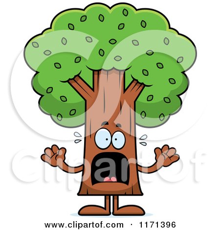 Cartoon of a Screaming Tree Mascot - Royalty Free Vector Clipart by Cory Thoman