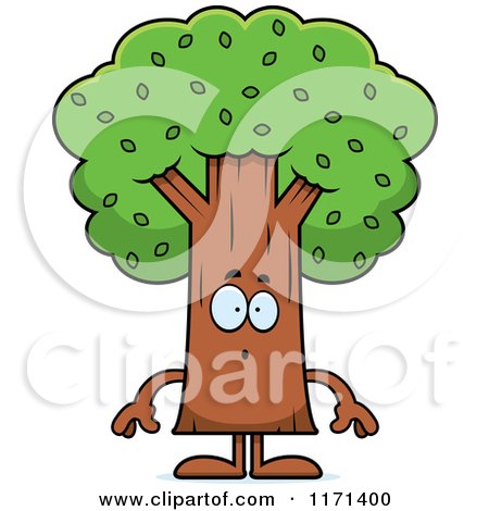 Cartoon of a Surprised Tree Mascot - Royalty Free Vector Clipart by Cory Thoman