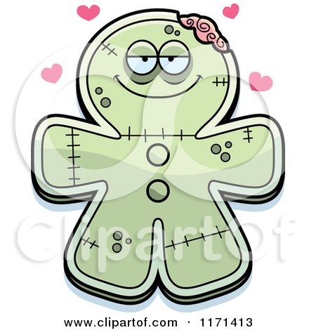 Cartoon of a Loving Gingerbread Zombie Mascot with Open Arms - Royalty Free Vector Clipart by Cory Thoman