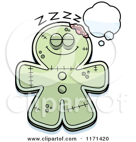 Cartoon of a Dreaming Gingerbread Zombie Mascot - Royalty Free Vector Clipart by Cory Thoman