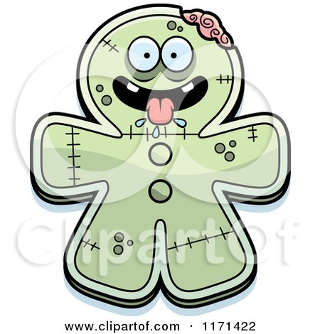 Cartoon of a Hungry Gingerbread Zombie Mascot - Royalty Free Vector Clipart by Cory Thoman