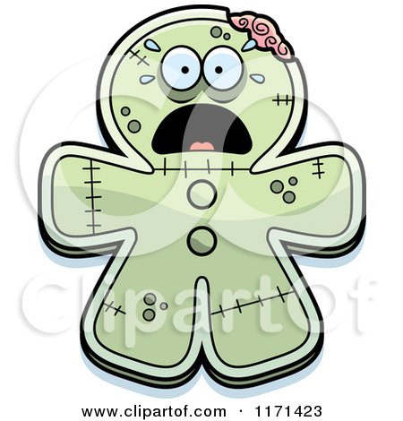 Cartoon of a Screaming Gingerbread Zombie Mascot - Royalty Free Vector Clipart by Cory Thoman