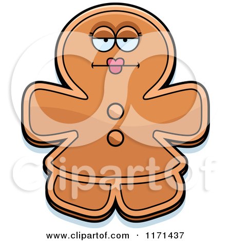 Cartoon of a Bored Gingerbread Woman Mascot - Royalty Free Vector Clipart by Cory Thoman