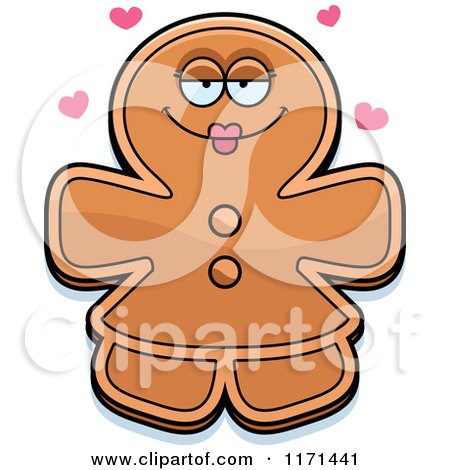 Cartoon of a Loving Gingerbread Woman Mascot with Open Arms - Royalty Free Vector Clipart by Cory Thoman