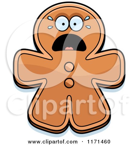 Cartoon of a Screaming Gingerbread Man Mascot - Royalty Free Vector Clipart by Cory Thoman
