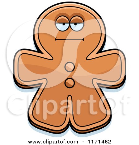 Cartoon of a Bored Gingerbread Man Mascot - Royalty Free Vector Clipart by Cory Thoman