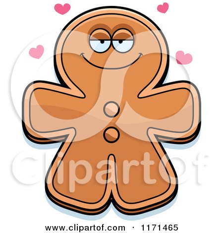 Cartoon of a Loving Gingerbread Man Mascot with Open Arms - Royalty Free Vector Clipart by Cory Thoman