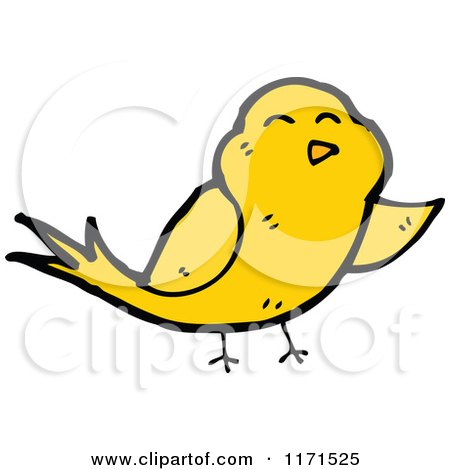 Cartoon of a Yellow Bird - Royalty Free Vector Illustration by lineartestpilot