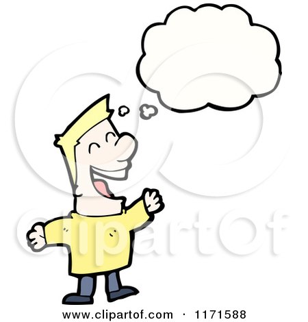 Cartoon of a Thinking Blond Man - Royalty Free Vector Illustration by lineartestpilot