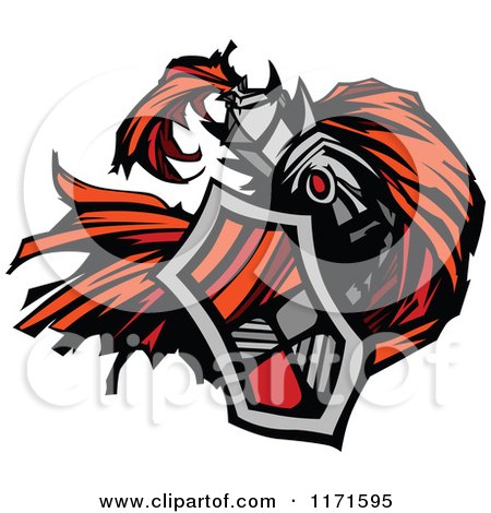 Clipart of a Knight in Armour with a Shield and Cape - Royalty Free Vector Illustration by Chromaco