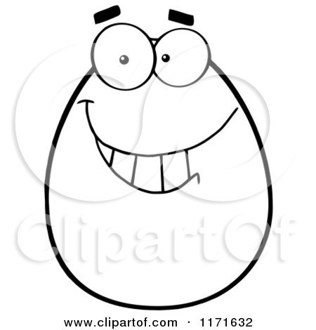 Cartoon of a Grinning Black and White Easter Egg Mascot - Royalty Free Vector Clipart by Hit Toon