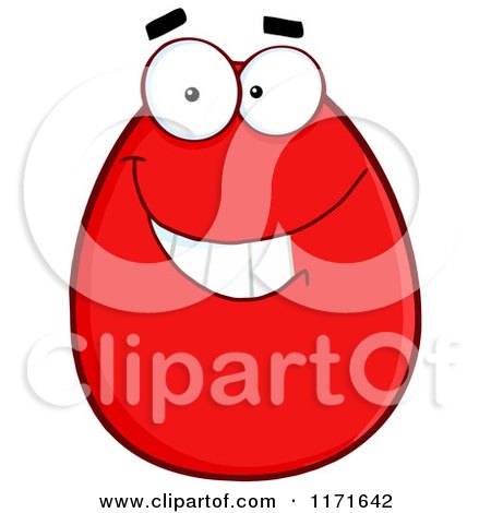 Cartoon of a Grinning Red Easter Egg Mascot - Royalty Free Vector Clipart by Hit Toon