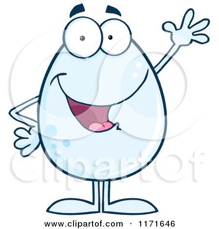Cartoon of a Waving Blue Easter Egg Mascot - Royalty Free Vector Clipart by Hit Toon