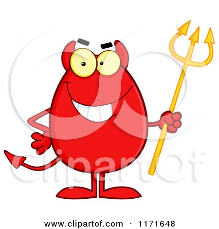 Cartoon of a Devil Egg Mascot - Royalty Free Vector Clipart by Hit Toon