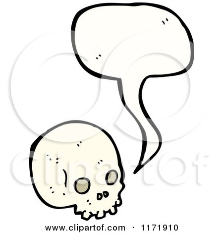 Cartoon of a Talking Human Skull - Royalty Free Vector Clipart by lineartestpilot