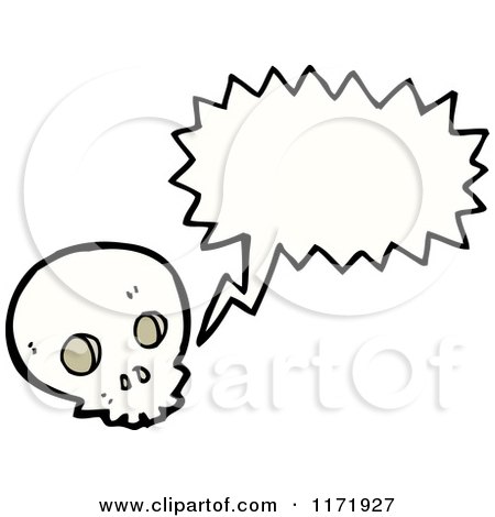 Cartoon of a Talking Human Skull - Royalty Free Vector Clipart by lineartestpilot