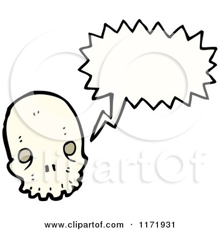 Cartoon of a Talking Skull - Royalty Free Vector Clipart by lineartestpilot