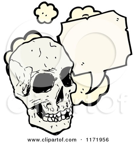 Cartoon of a Talking Skull - Royalty Free Vector Clipart by lineartestpilot