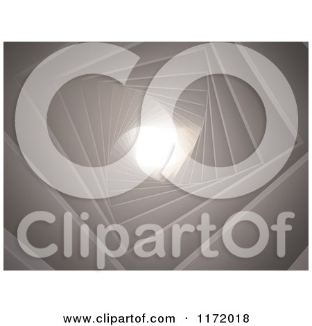 Clipart of 3d Spiraling Squares and Light - Royalty Free CGI Illustration by Mopic