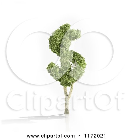 Clipart of a 3d USD Dollar Tree - Royalty Free CGI Illustration by Mopic