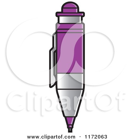 Clipart of a Purple Drafting Pencil - Royalty Free Vector Illustration by Lal Perera