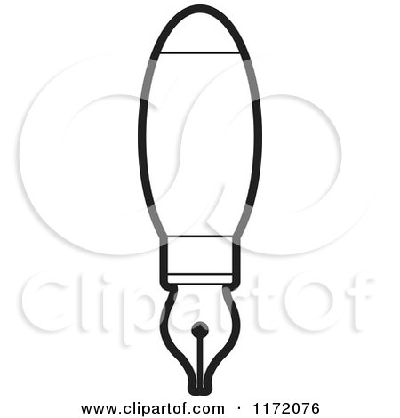 Clipart of a Black and White Fountain Pen - Royalty Free Vector Illustration by Lal Perera