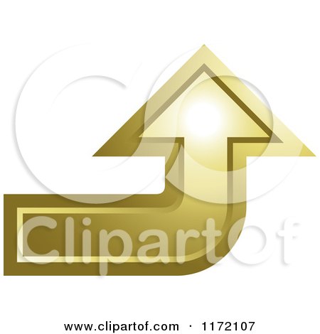 Clipart of a Golden Arrow Curving Upwards - Royalty Free Vector Illustration by Lal Perera